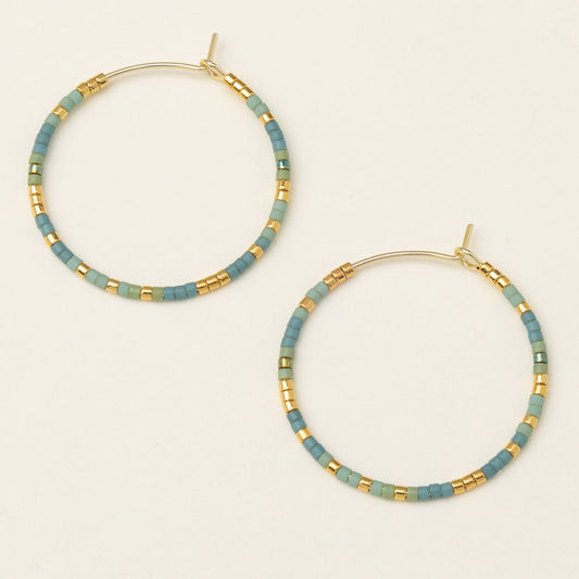 Scout Chromacolor Miyuki Small Hoop- Turquoise Mint/Gold