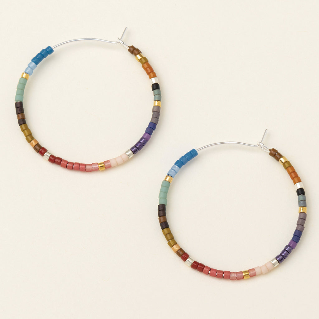 Scout Chromacolor Miyuki Small Hoop- Dark Multi/Silver