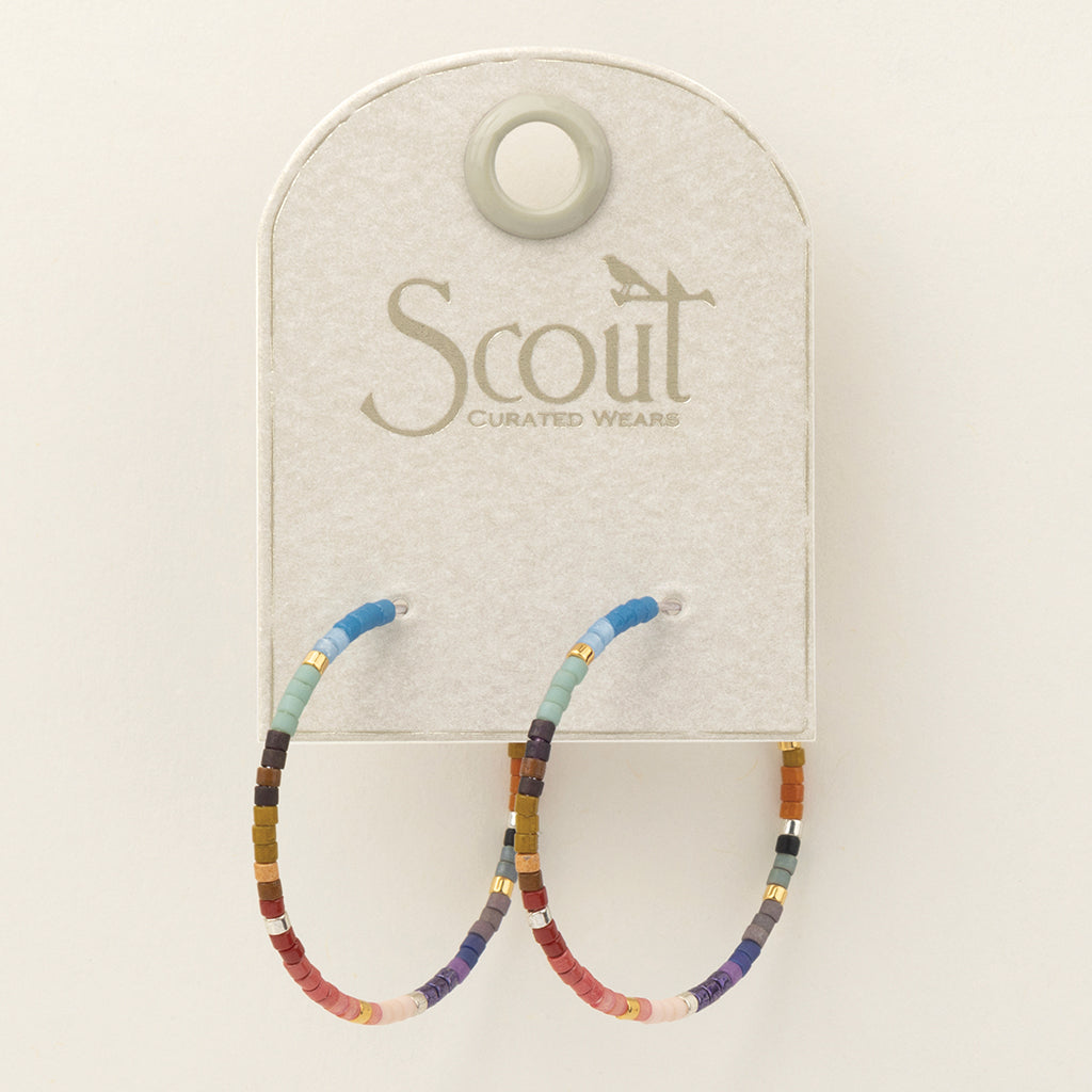 Scout Chromacolor Miyuki Small Hoop- Dark Multi/Silver