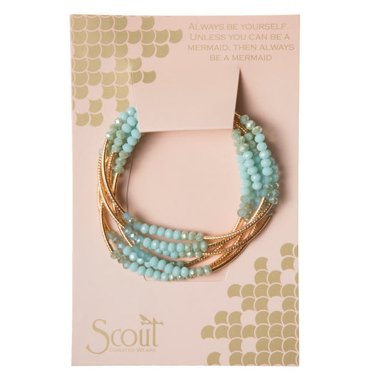 Scout Wrap Bracelet /Necklace- Turquoise Combo/Gold