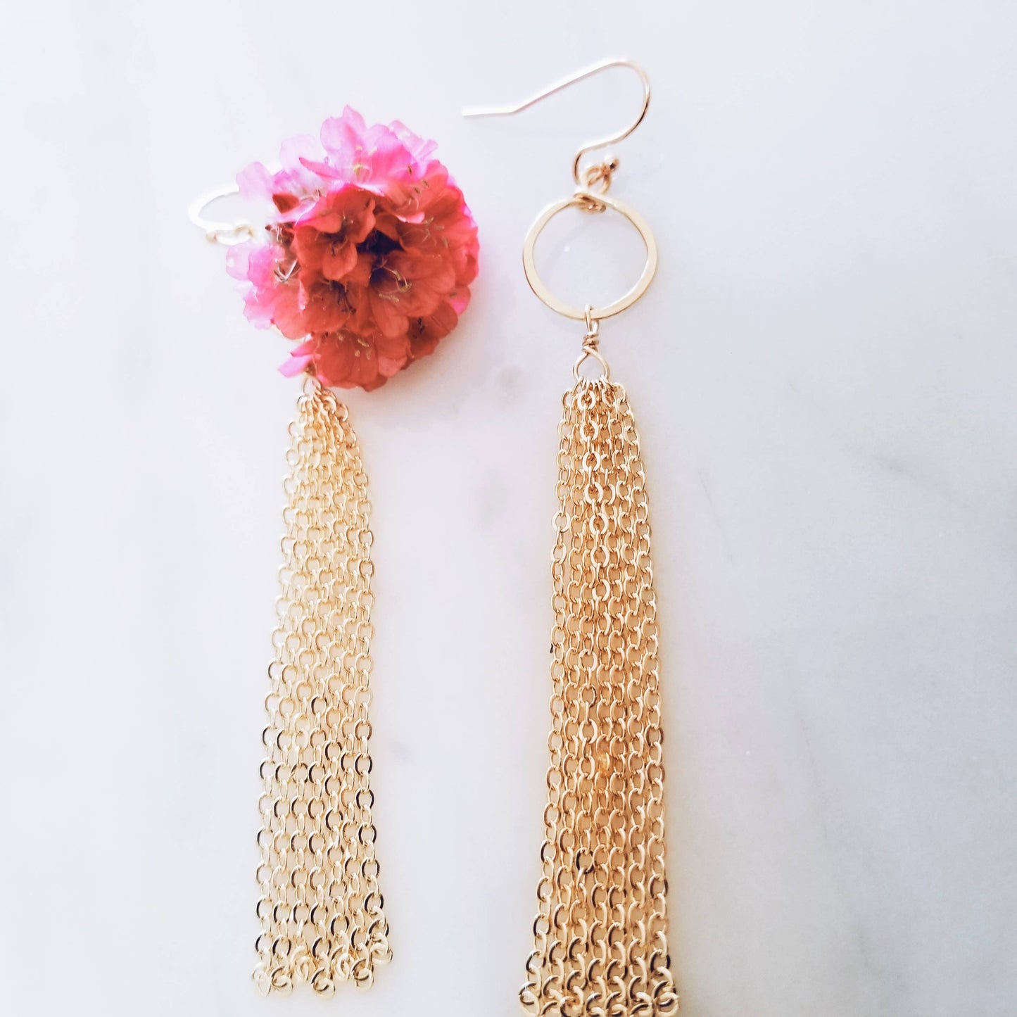 Handmade jewelry 14k Gold Chain Earrings