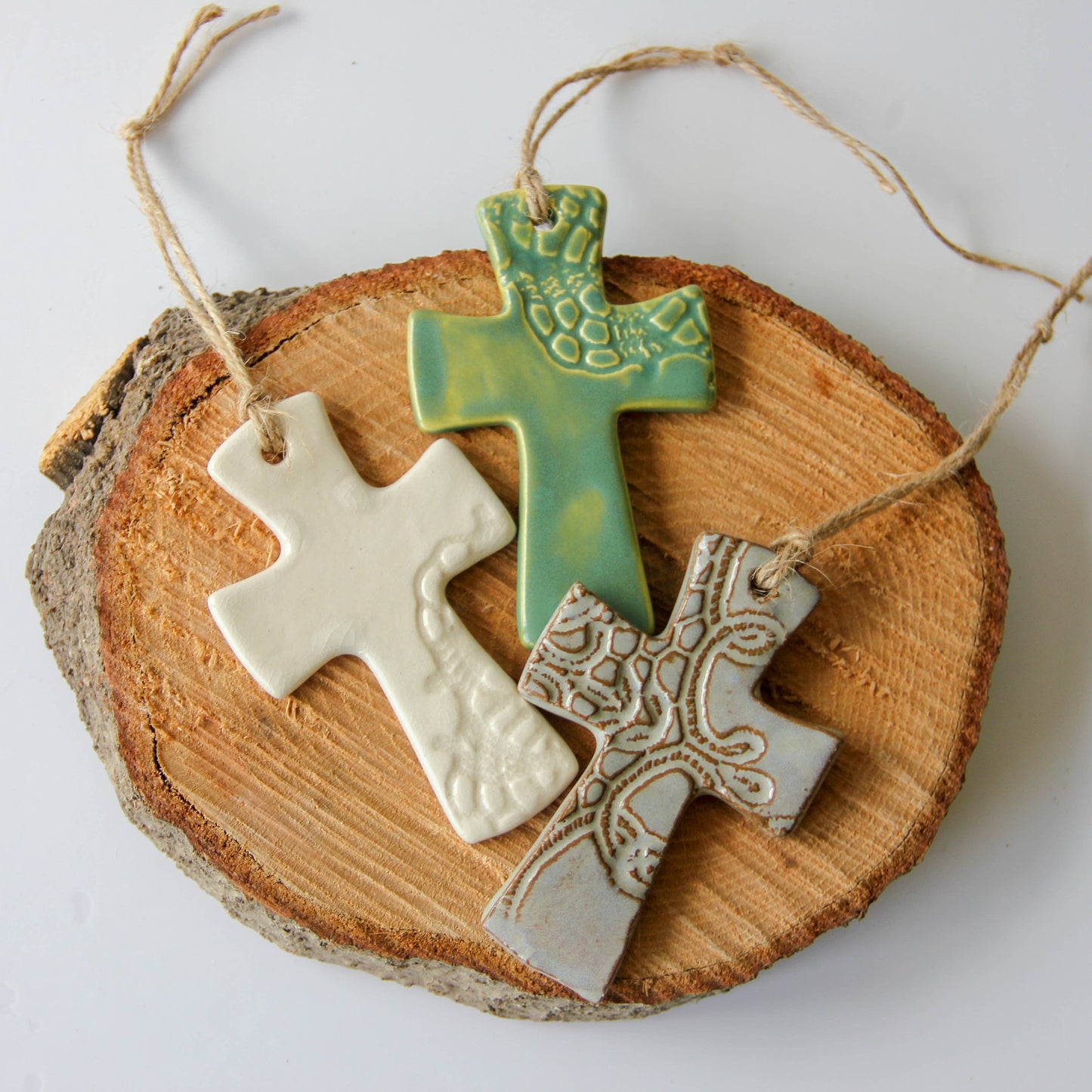 Prodigal Pottery Flared Cross Ornament