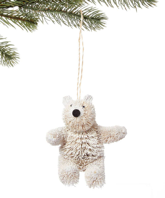 Bottle Brush Polar Bear Ornament