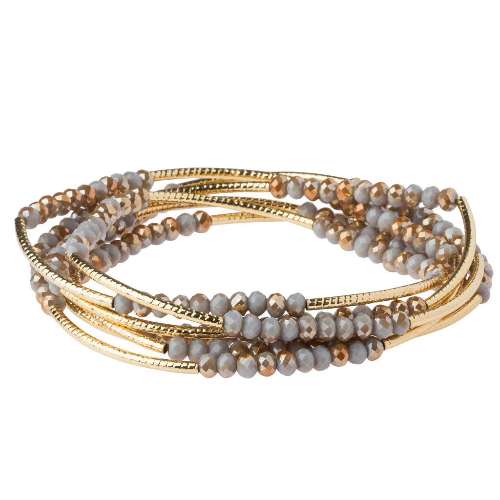 Scout Wrap Bracelet/Necklace- Silver Lining/Gold