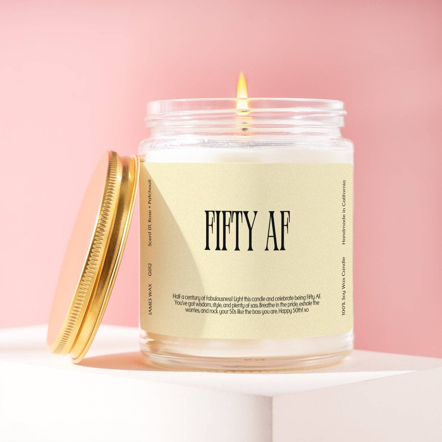 50 AF Birthday Candle: White Tea + Jasmine