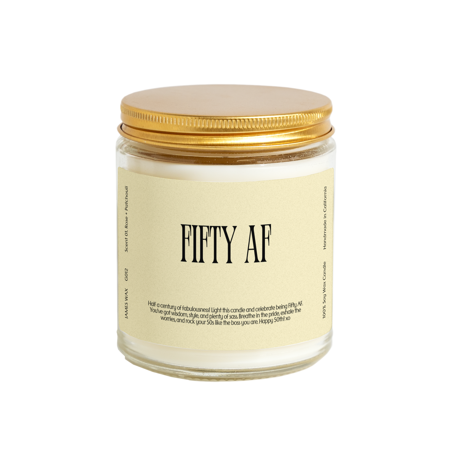 50 AF Birthday Candle: White Tea + Jasmine