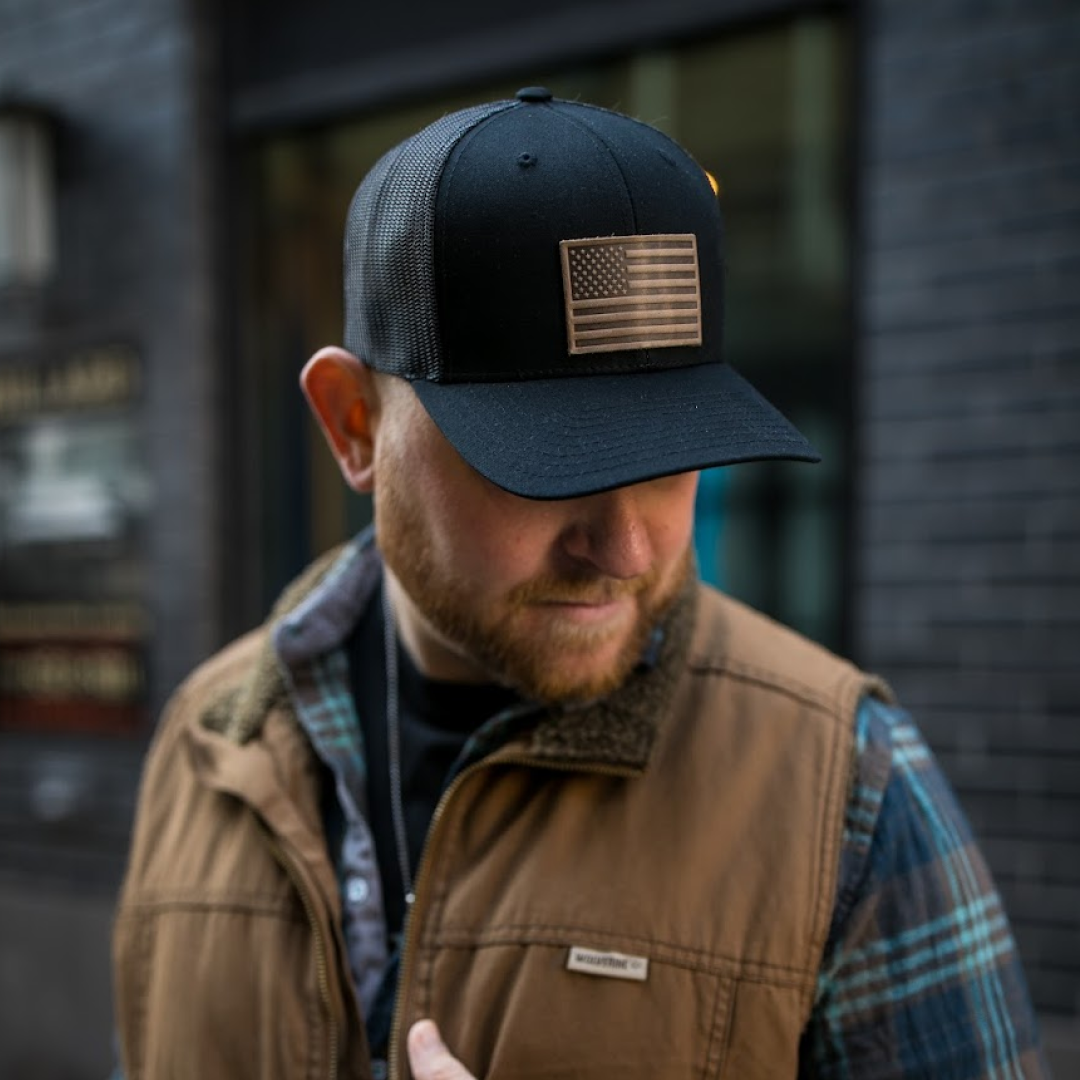 Range Leather Co. Hat: American Flag