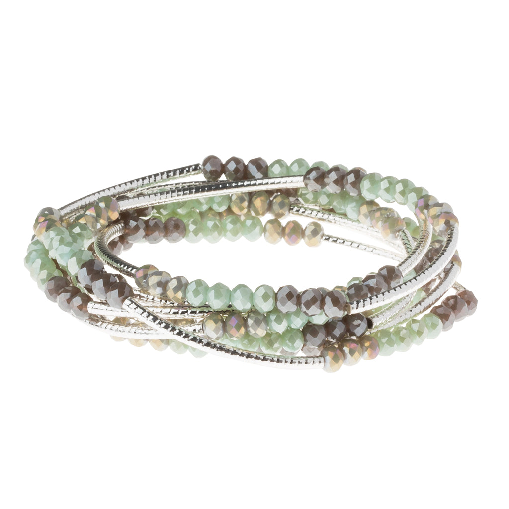 Scout Wrap Bracelet/Necklace- Iced Mint Combo/Silver