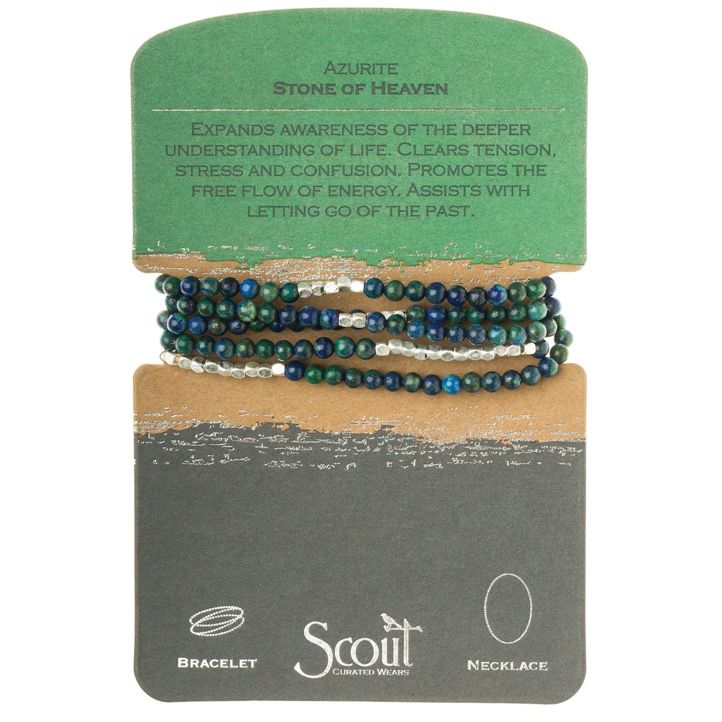 Stone Wrap Bracelet/Necklace Azurite