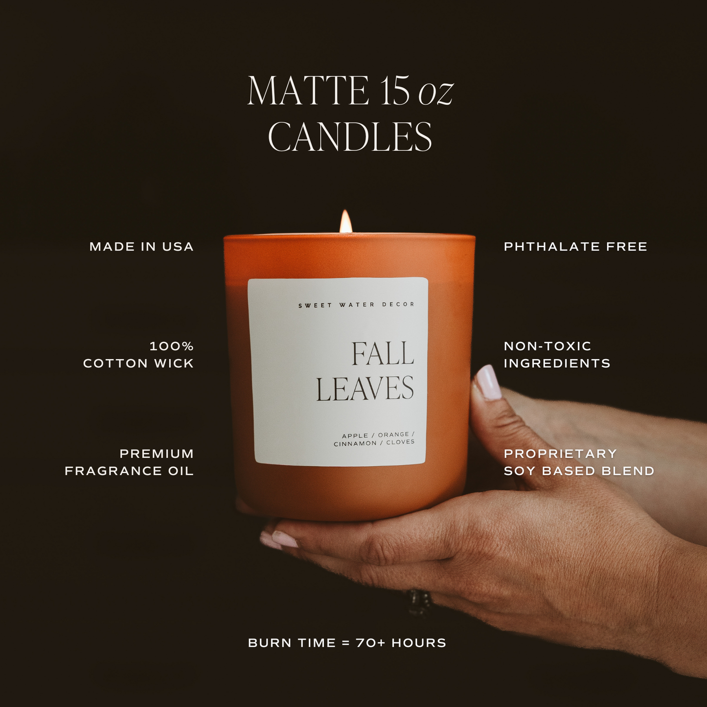 Hello Fall 15 oz Soy Candle, Matte Jar - Fall Home Decor