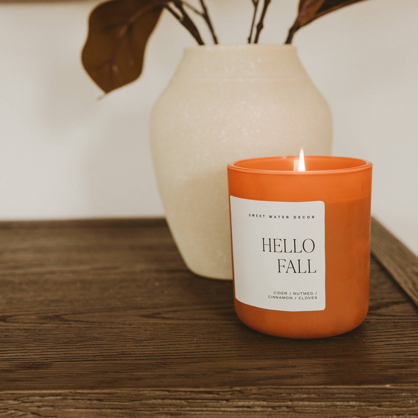 Hello Fall 15 oz Soy Candle, Matte Jar - Fall Home Decor