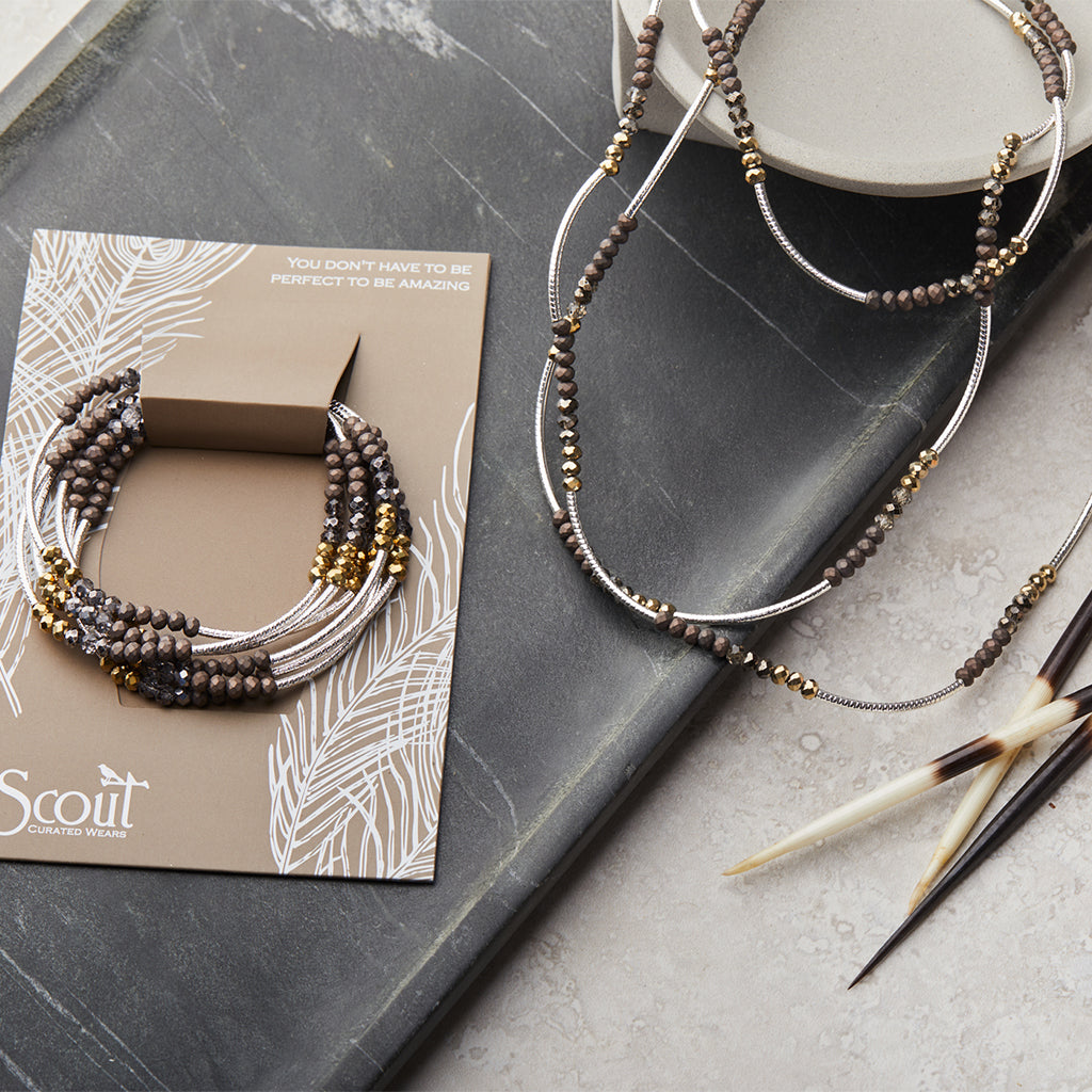 Scout Wrap Bracelet/Necklace- Eclipse/Silver