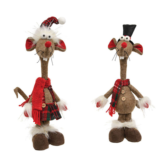 Christmas Plaid Standing Mouse