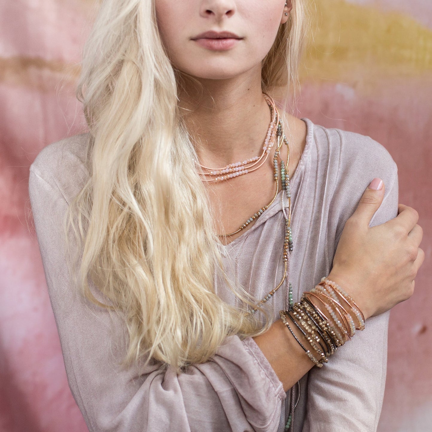 Scout Wrap Bracelet/Necklace- Silver Lining/Gold