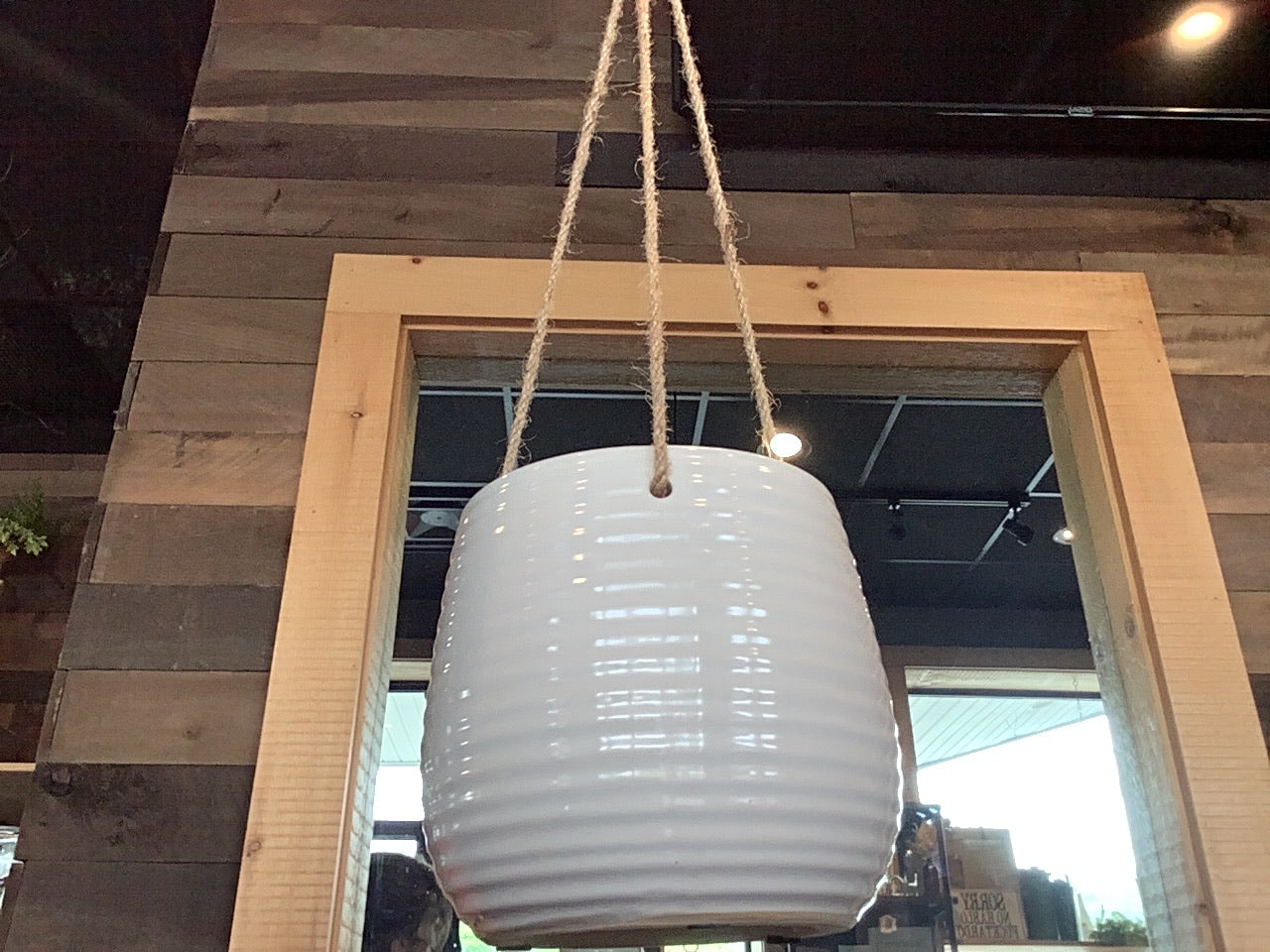 White Hanging Small Planter