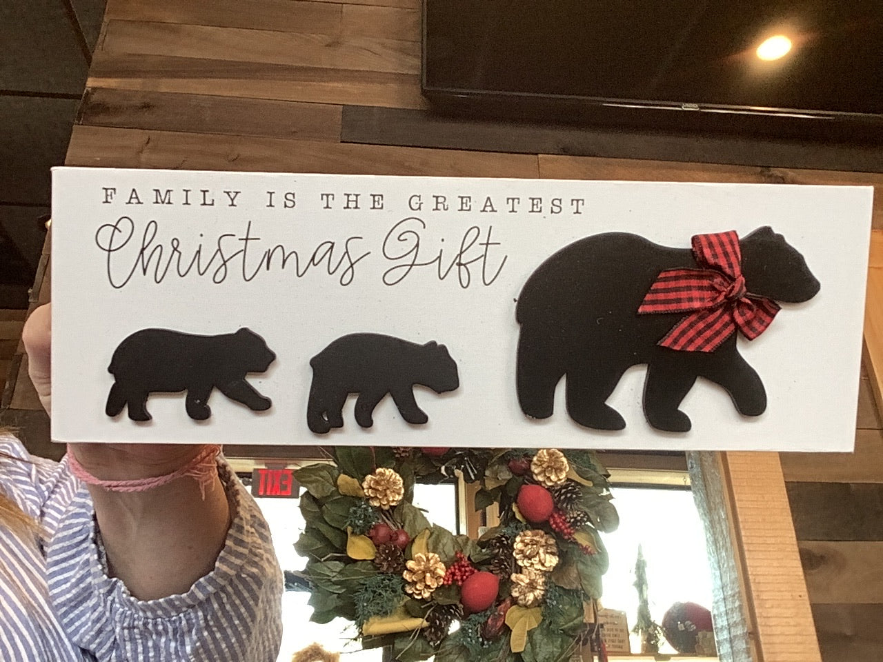 Christmas Family bear sign