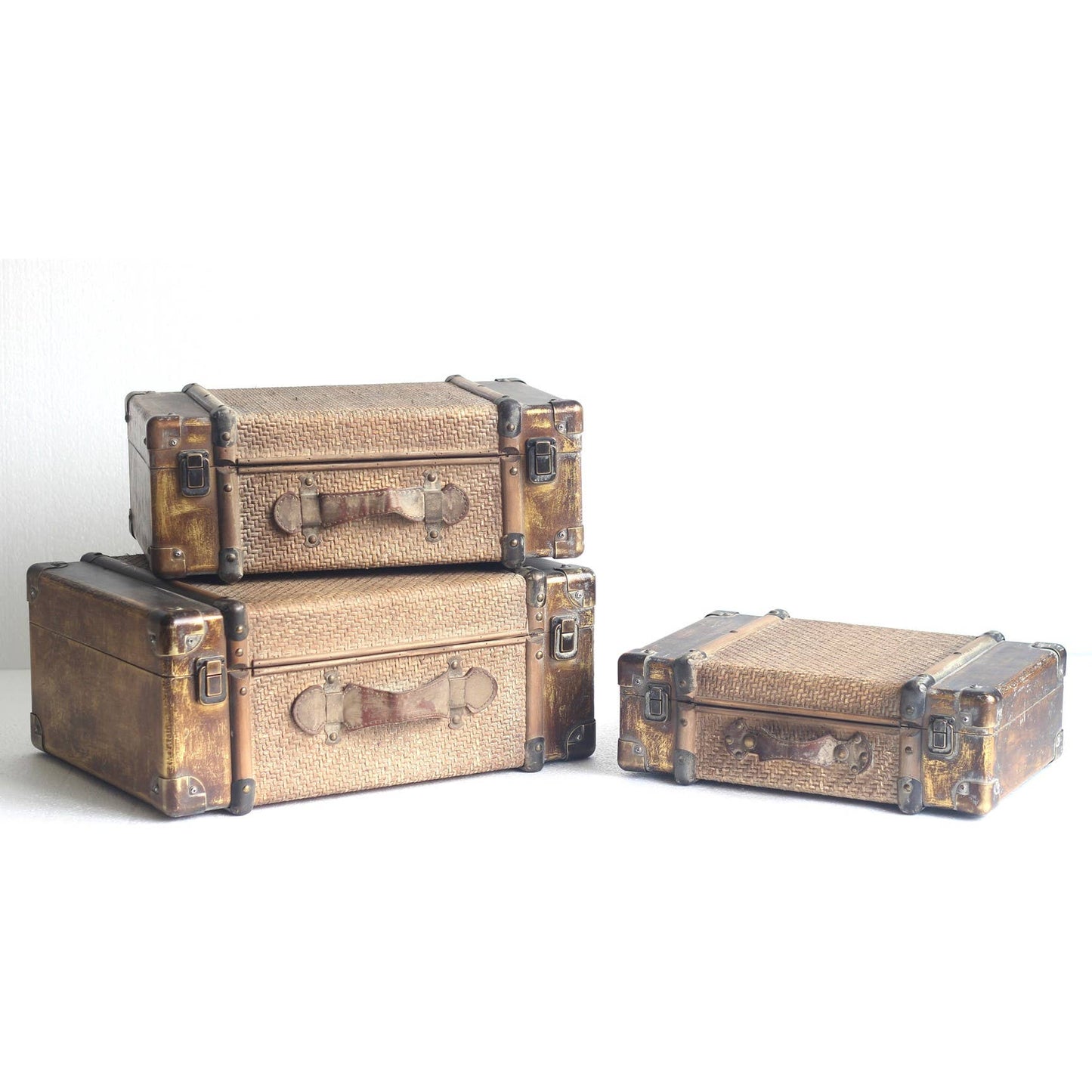 Natural Bamboo Finished Suitcase Decor in 3 Assorted Sizes
