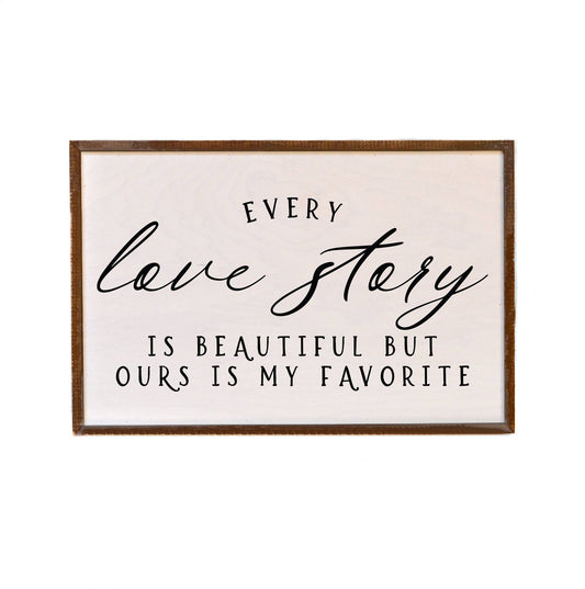 Love Story 12x18 Wood Sign