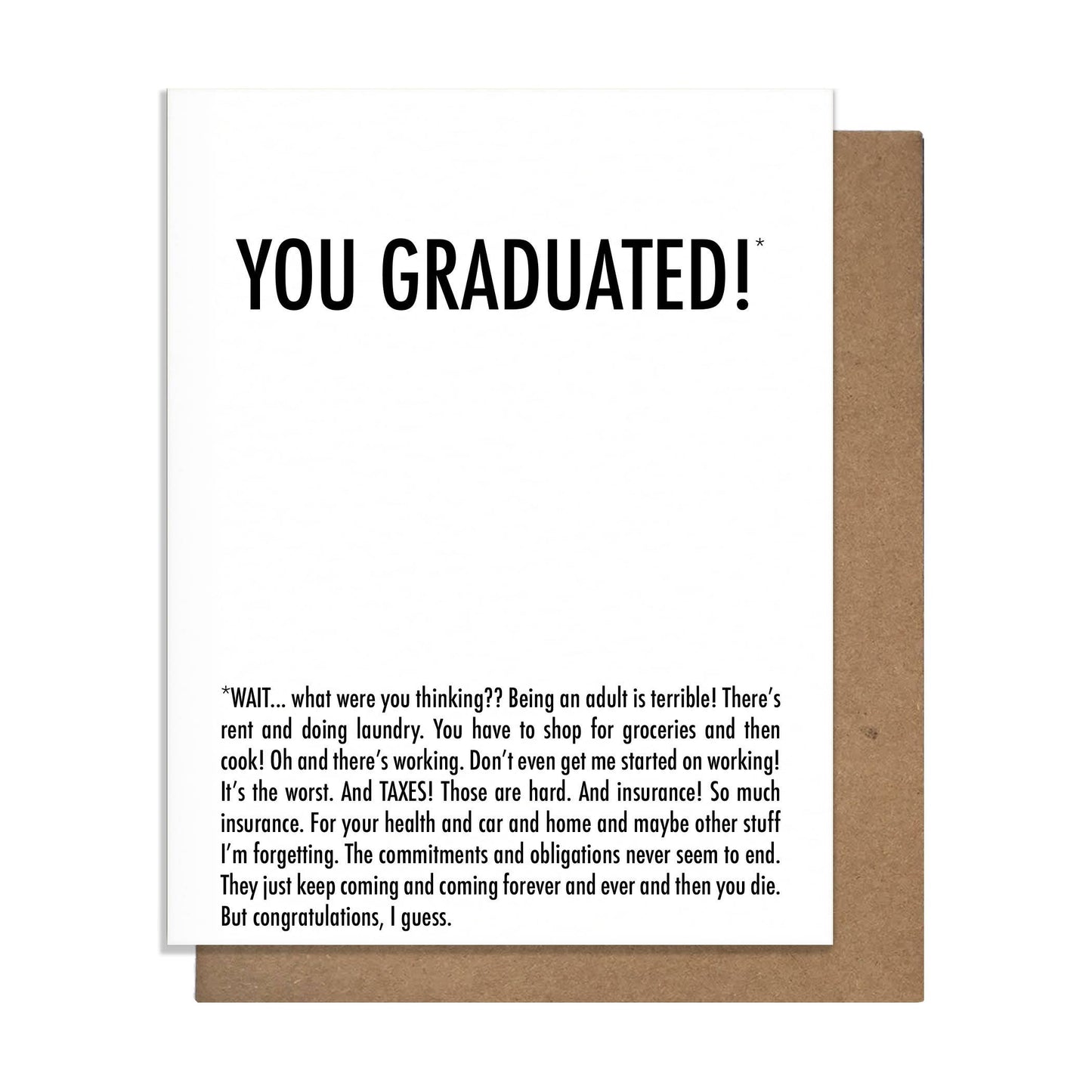 Graduation Card - Adulting is Terrible