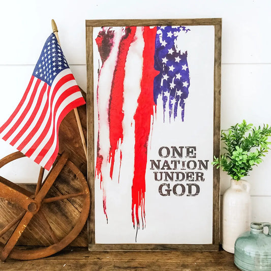 One Nation Under God Flag Sign