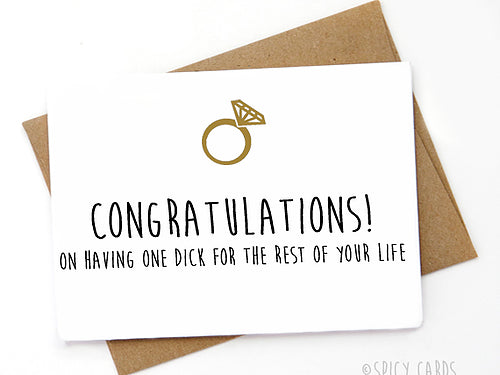 Congrats on One D*ck Engagement Card