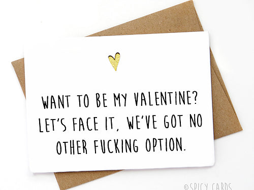 Want to Be My Valentine Valentines Day Card