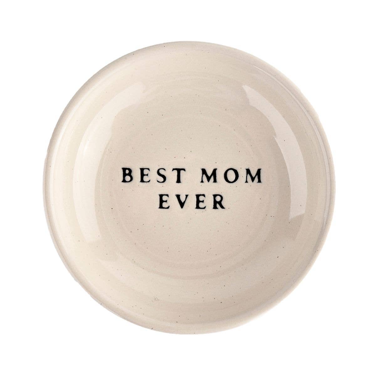 Stoneware Jewelry Dish 'Best Mom Ever'