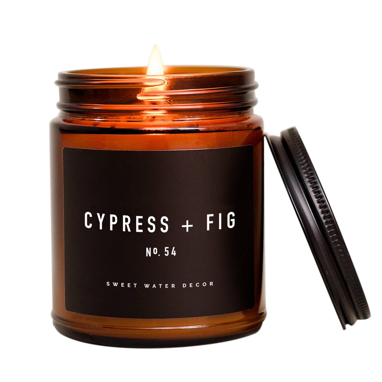 Cypress and Fig Soy Candle - Amber Jar - 9 oz