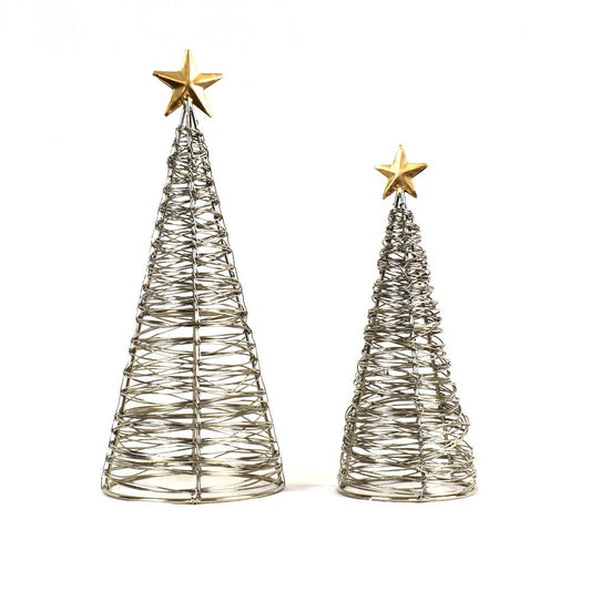 Gold Star Wrapped Wire Tree
