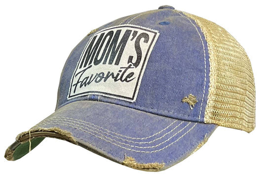 Mom's Favorite Distressed Trucker Hat Baseball Cap