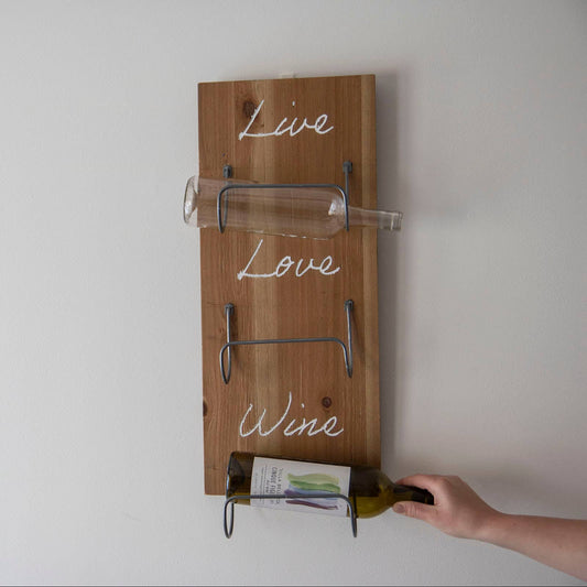 Live Love Wine 3 Bottle Wall Holder
