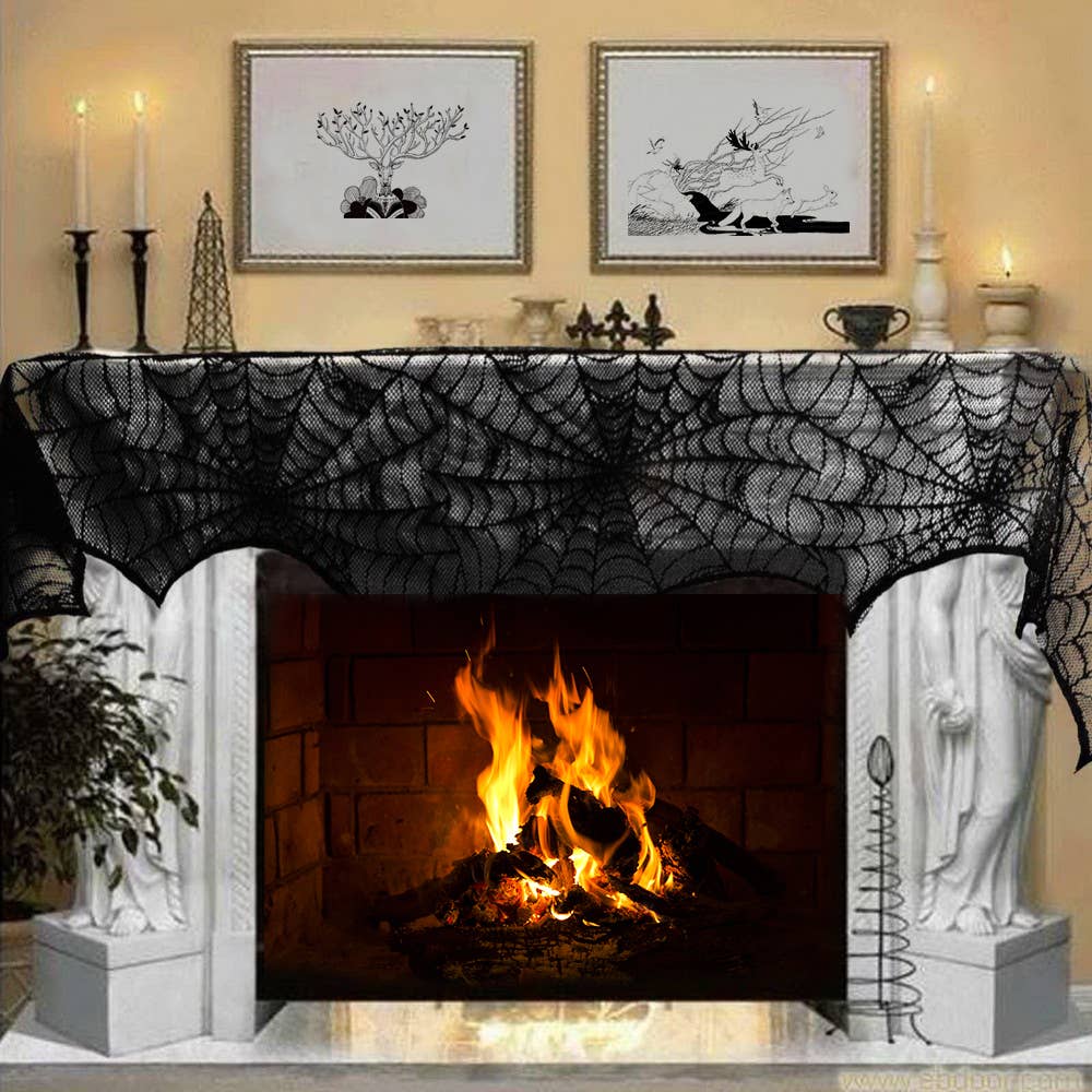 Halloween Spider Web Lace Table Cover (set of 2)