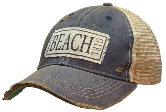Beach Girl Distressed Trucker Hat Baseball Cap