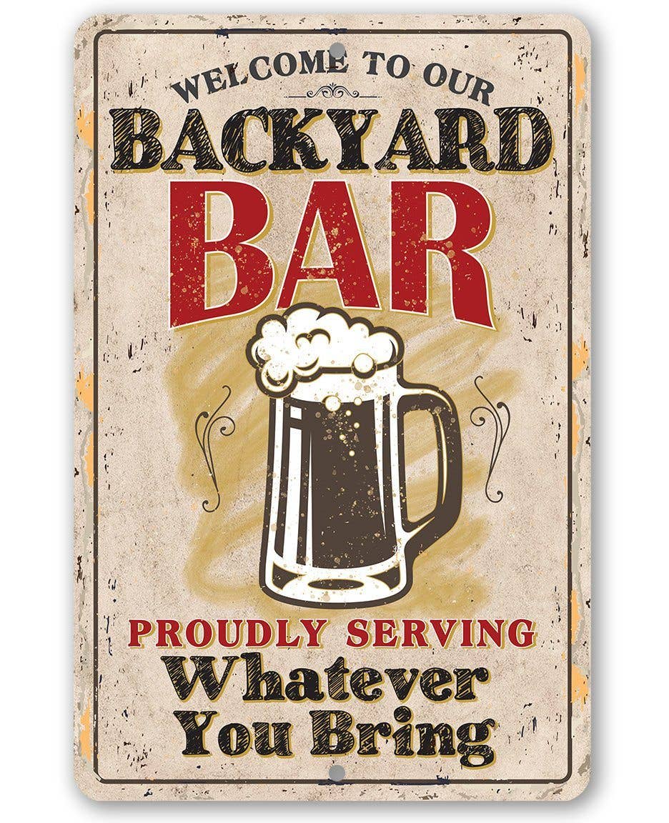 Backyard Bar - Metal Sign