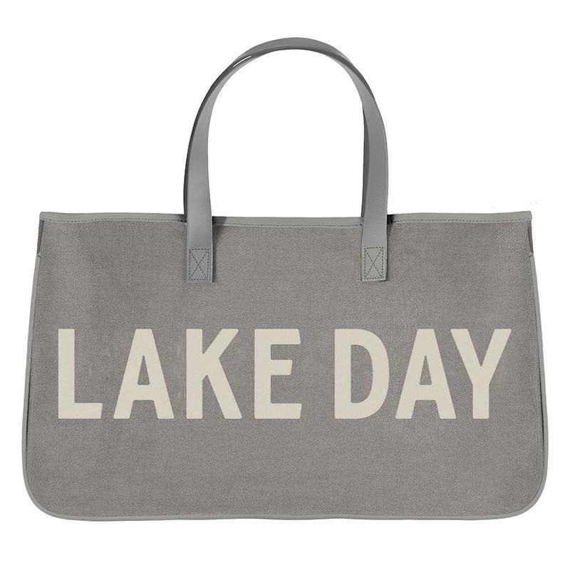 Grey Canvas Tote-Lake Day