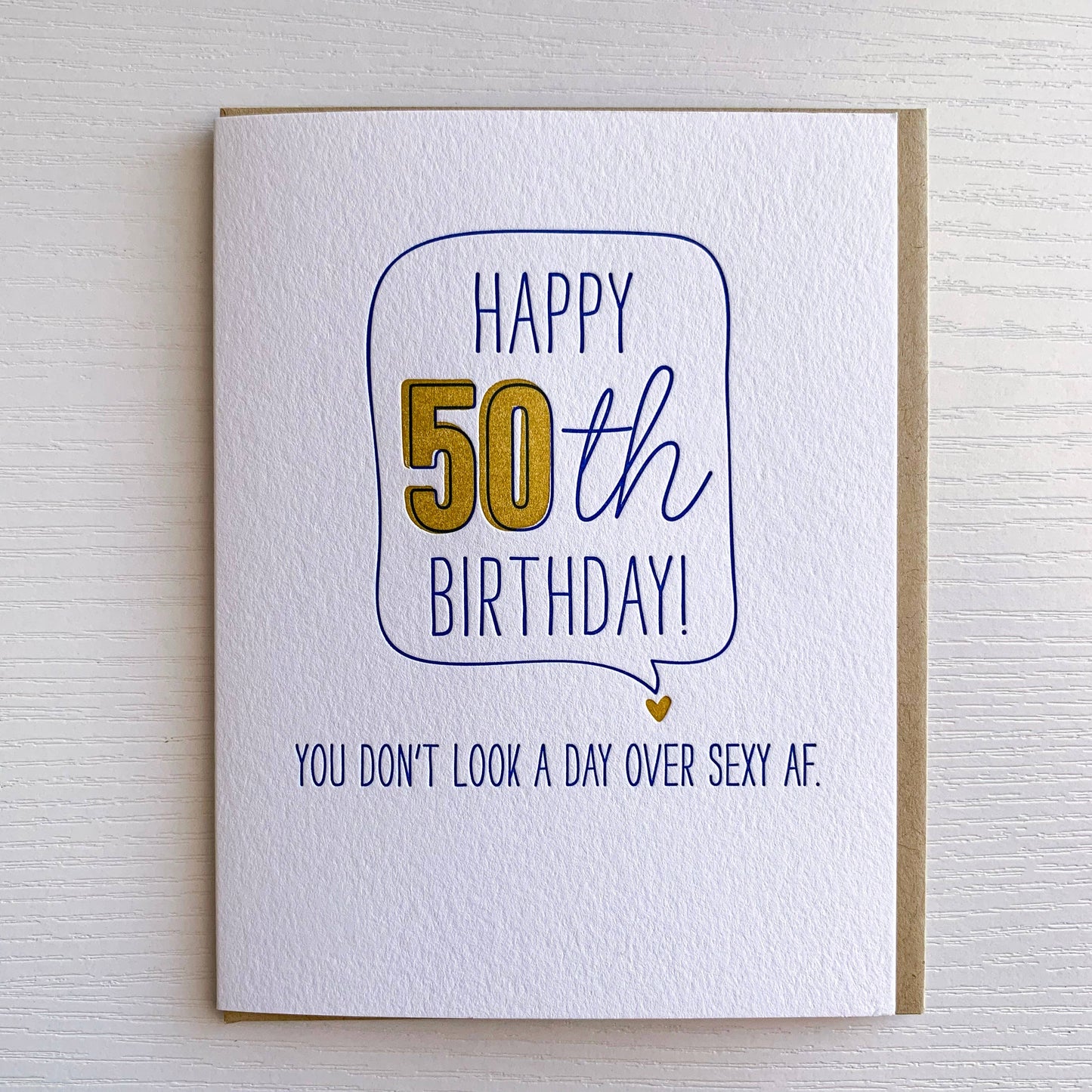 50th Birthday Card Letterpress