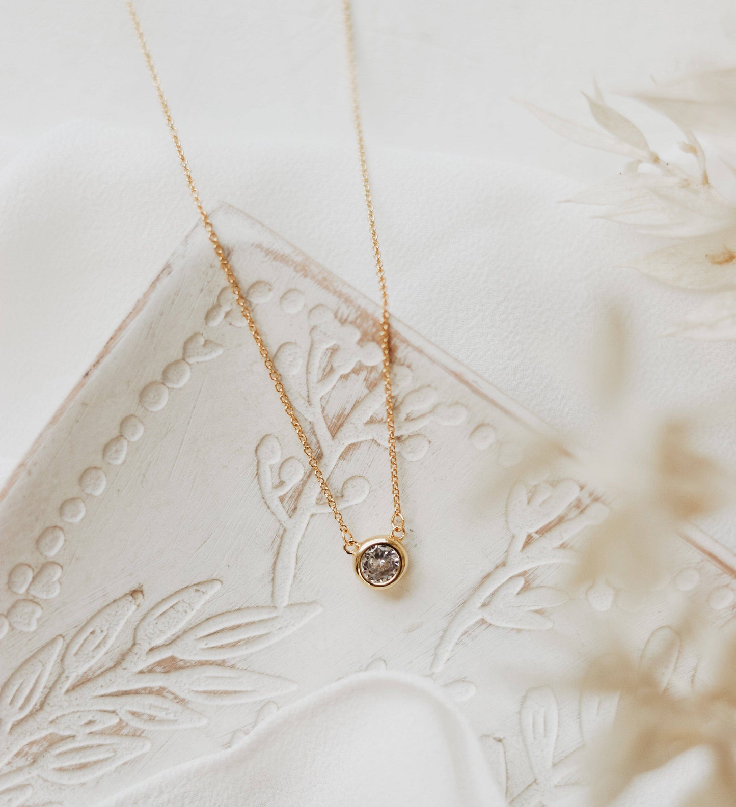Silver and Gold CZ pendant necklace