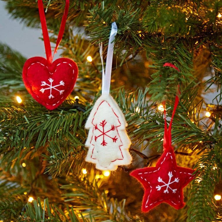 Star Heart And Tree Nordic Style Christmas Decorations