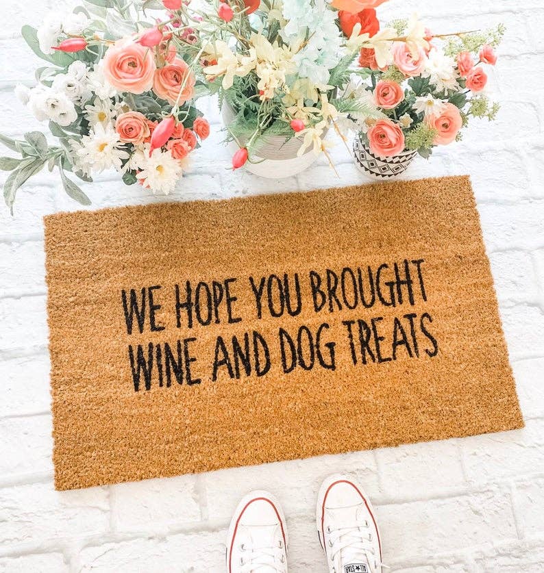 Wine And Dog Treats Doormat
