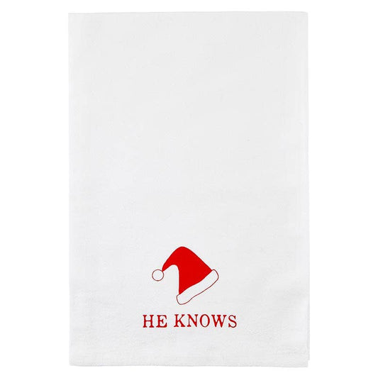 Santa Barbara He Knows Tea Towel