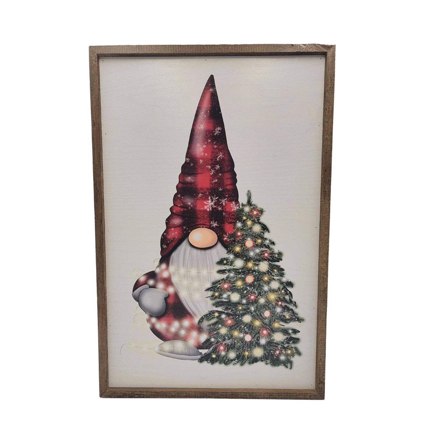 12x18 Christmas Gnome With Tree - Home Décor Accent