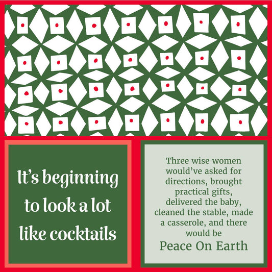 Napkin: XMAS Peace on Earth/Cocktails