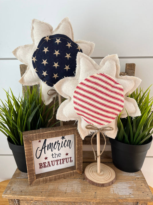 Rustic 4th of July Sunflower - Vintage