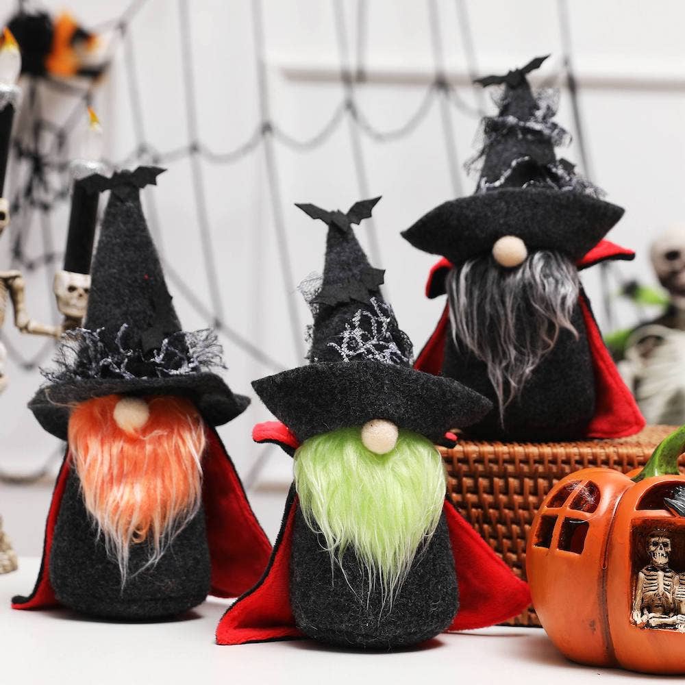 Exotic Vampire Gnomes, Spooky Plush Halloween Decoration