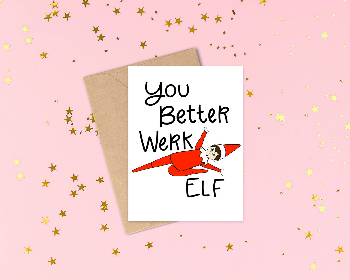 Werk Elf Christmas Card