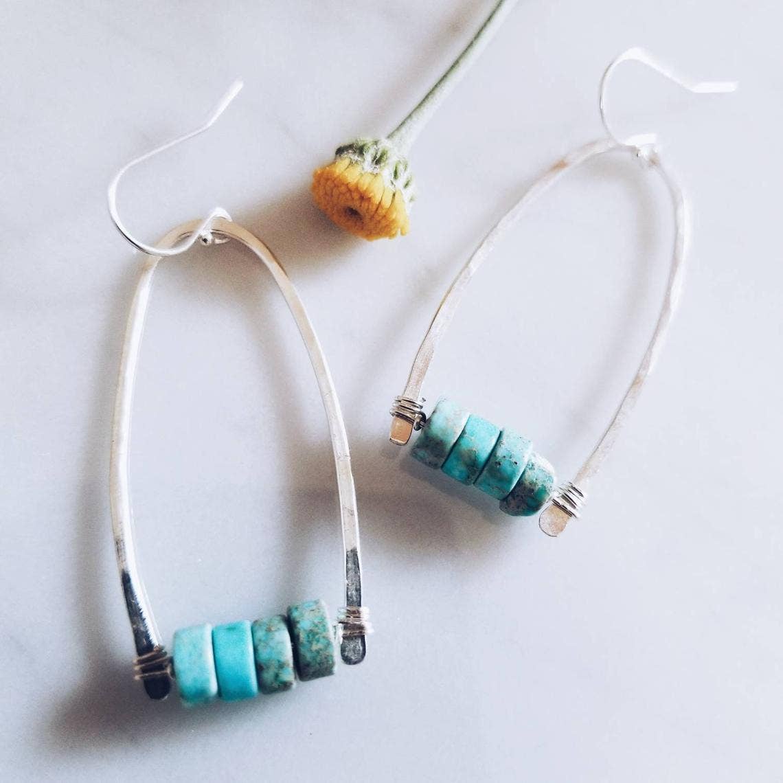 Sunny Bay Sterling Silver and Turquoise Earrings