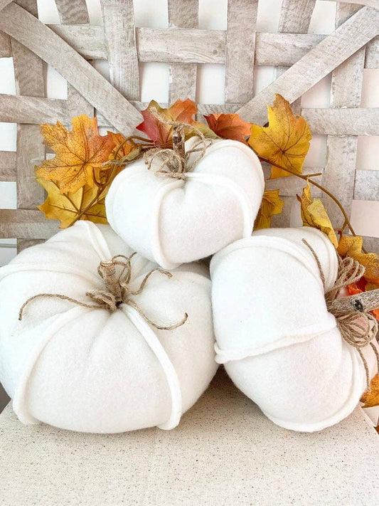 Cream Fabric Pumpkins