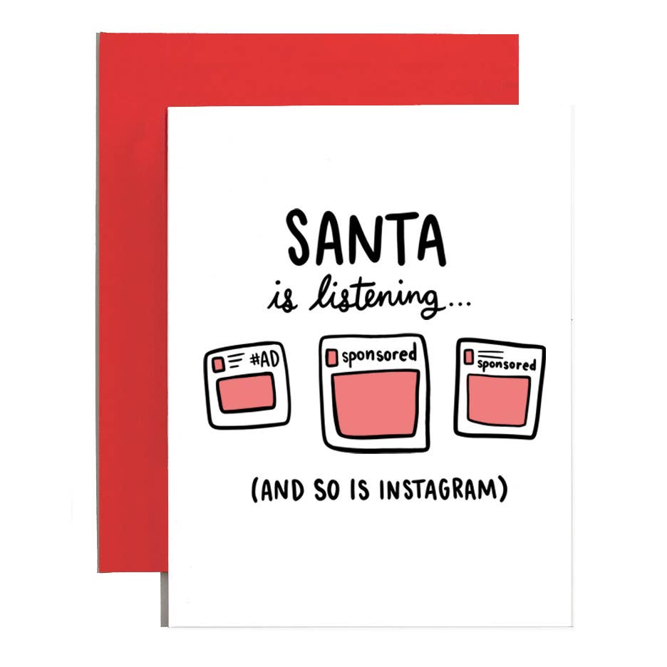 Santa Is Listening (And So Is Instagram) Card