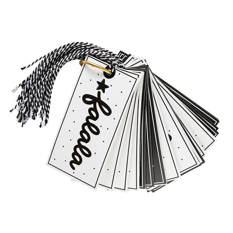 Gift Tags Book-Blk/Wht Holiday