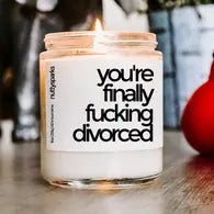 finally fucking divorced soy candle